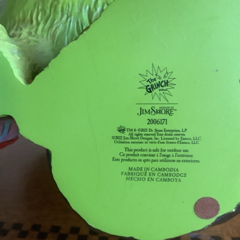 Large Jim Shore Grinch Christmas Figurine with Santa Hat - Picture 15 of 16